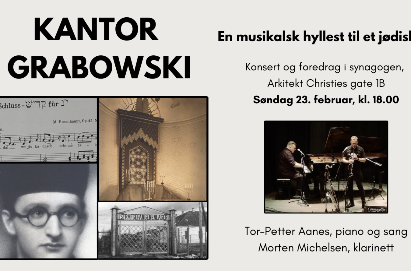Kantor Grabowski. Velkommen til konsert i synagogen 23. februar!