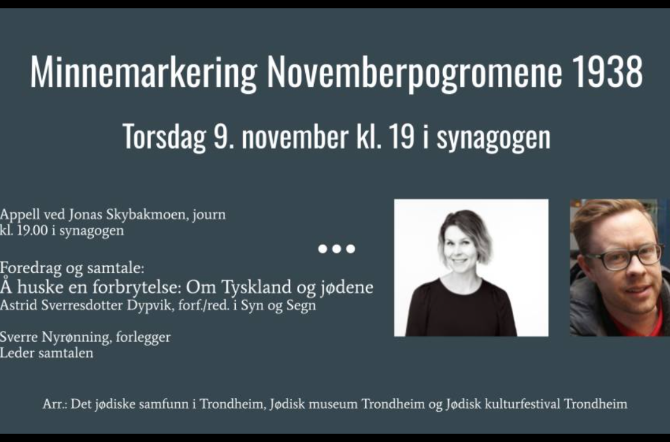 Novemberpogromene 09.11.1938 - Markering og foredrag